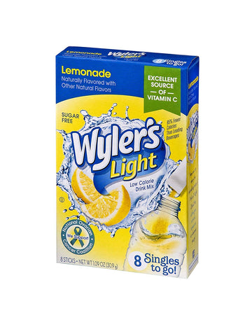 Wyler's Light Singles To Go Powder Packets, Water Drink Mix, Lemonade, 8 Count Per Pack (Pack of 3)