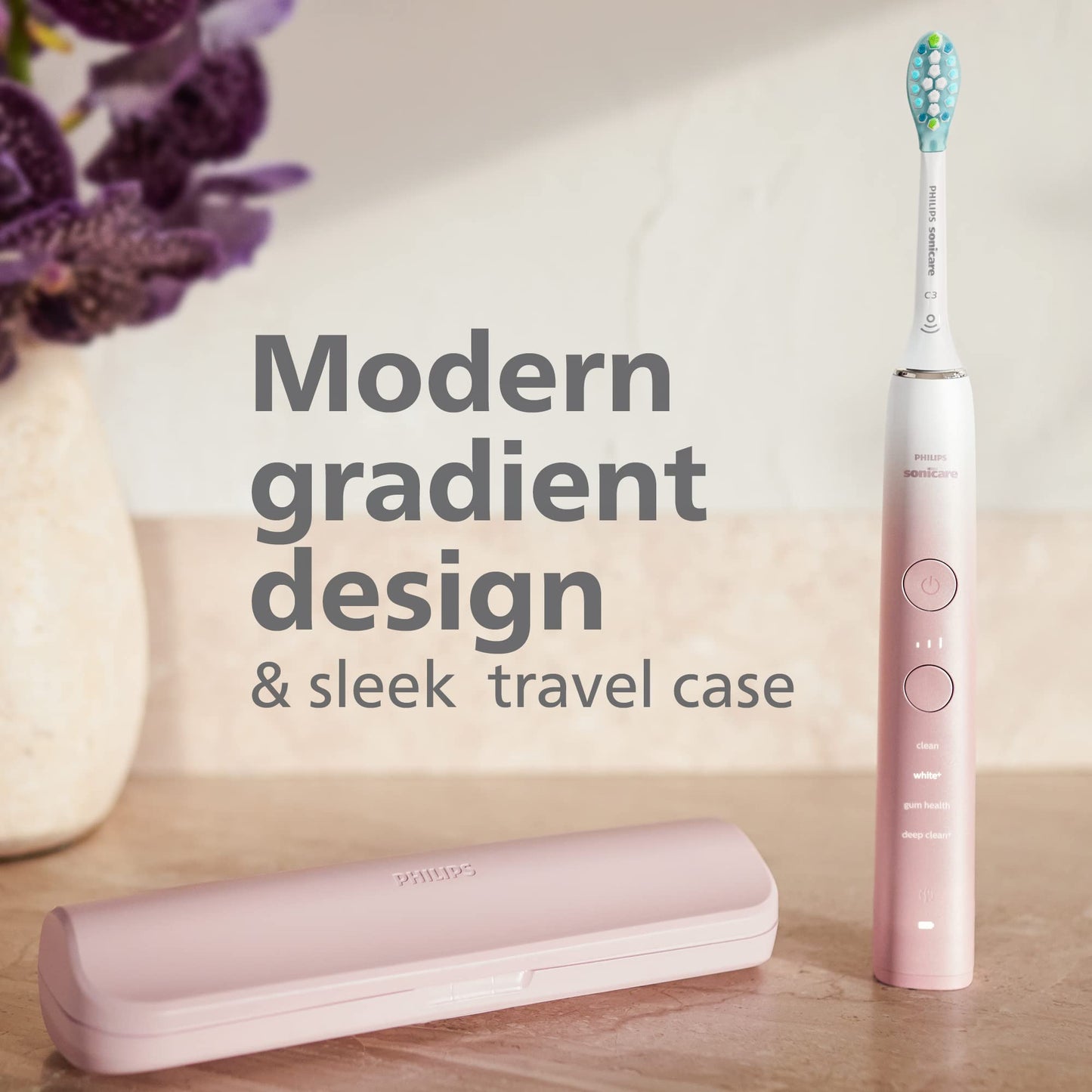 Philips Sonicare 9000 Special Edition Rechargeable Toothbrush, Pink/White, Hx9911/90