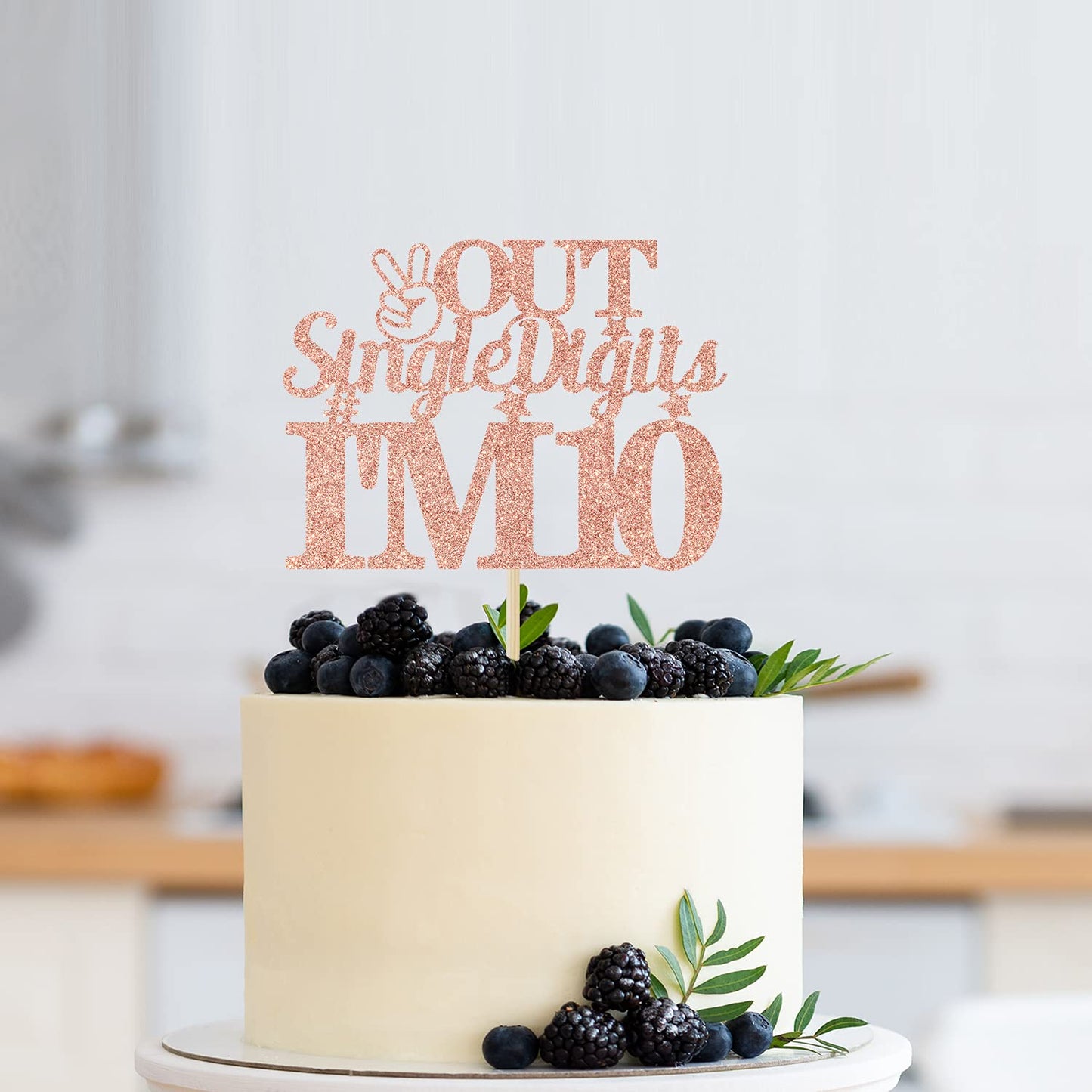 Out Single Digits I'M 10 Cake Topper, Double Digits 10 Cake Decorations, Happy 10Th Birthday Decorations Supplies For Boys Girls