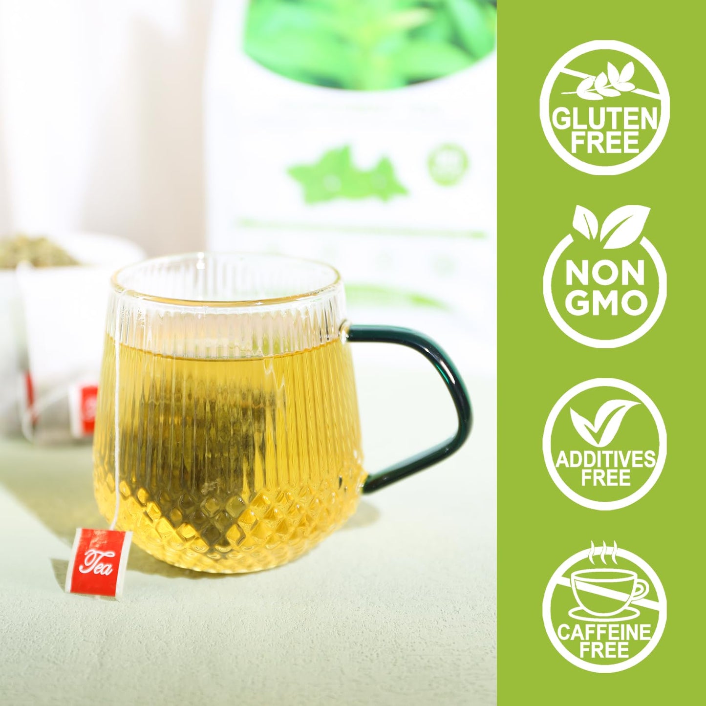 TEARELAE Peppermint Tea Bags - 100% Pure Peppermint Leaves, Non-GMO, Caffeine-Free, 80 Count