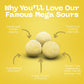 Barnetts - Mega Sour Candy Lemon 227G - Trendy Sweet Bags - Traditionally Handmade Sweets - Sour Coating Lasts 20 Seconds - Cand