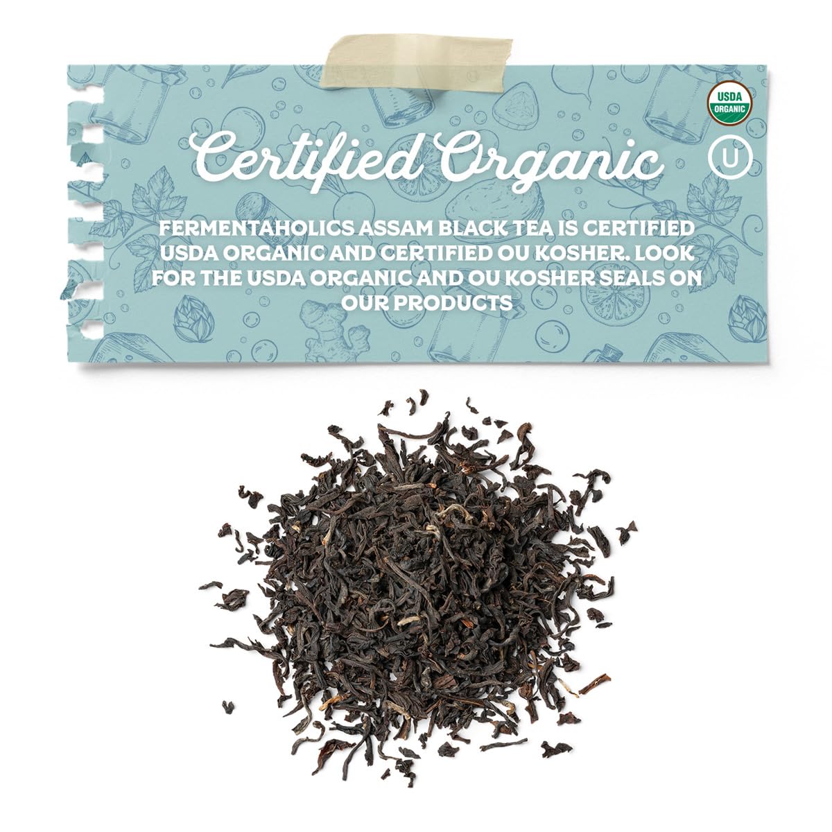 Fermentaholics Usda Certified Organic Loose-Leaf Assam Black Tea - Perfect For Homebrewing Kombucha, Hot Tea, And Iced Tea - Ou