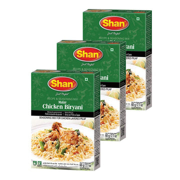 Shan Malay Chicken Biryani Seasoning Mix - Authentic Indian Flavor, 60g (Pack of 3)