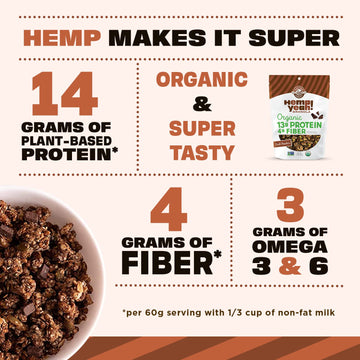 Manitoba Harvest Hemp Yeah Granola, Dark Chocolate, 10Oz, With 13 G Of Protein, 3 G Omegas 3 & 6, 4 G Of Fiber And Less Than 10 G Sugar Per Serving, Organic, Non-Gmo, (Pack Of 6) Packaging May Vary