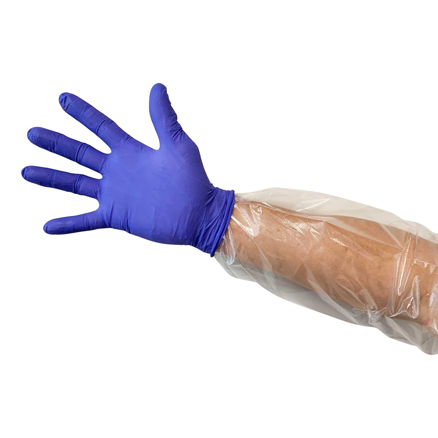 Kingseal 2000 Count Poly Elbow Length Disposable Gloves, 21 Inches From Fingertip To Cuff, Embossed Finish For Better Grip, Osfm - 20 Packs X 100