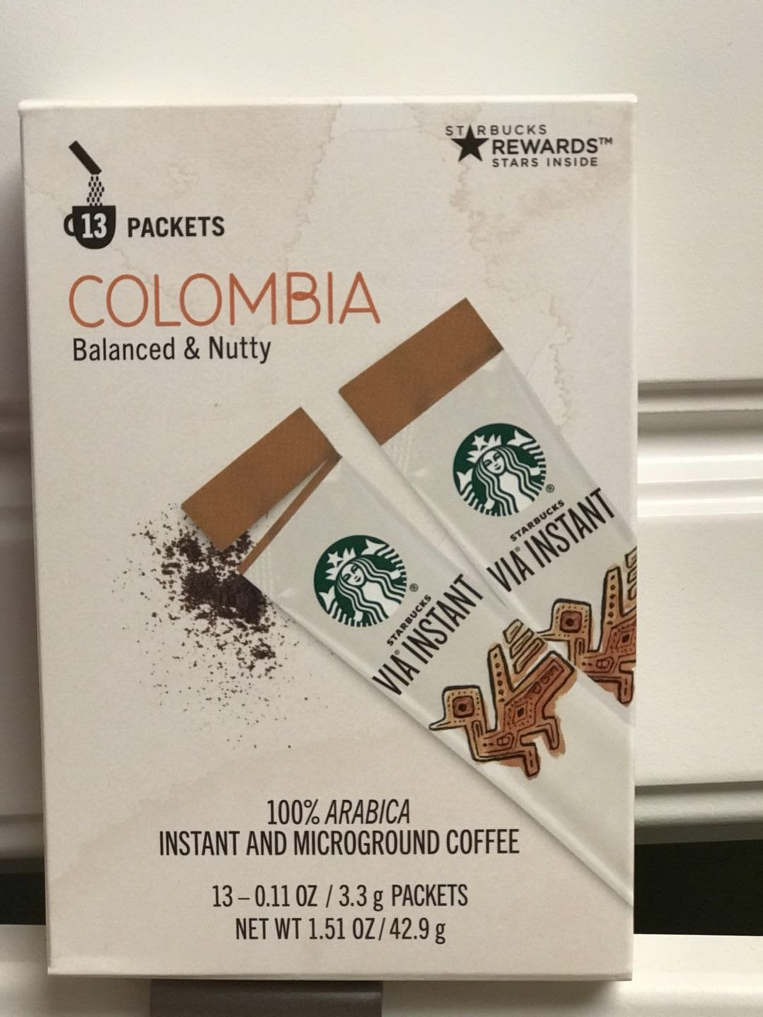 Starbucks Via Colombia Coffee, Medium Instant, 1.4 Ounce