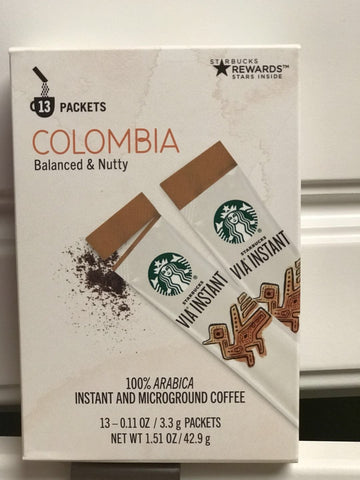 Starbucks Via Colombia Coffee, Medium Instant, 1.4 Ounce