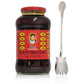 Lao Gan Ma Chili Oil with Fermented Soybeans Family Size 24.69oz (740g) Bundle with FortuneHouse Long Handle Designer Spoon (1 J