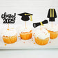 24 Pack 2025 Graduation Cupcake Toppers Class Of 2025 Graduation Uniform Graduate Graduation Hat Cupcake Picks For 2025 Graduati