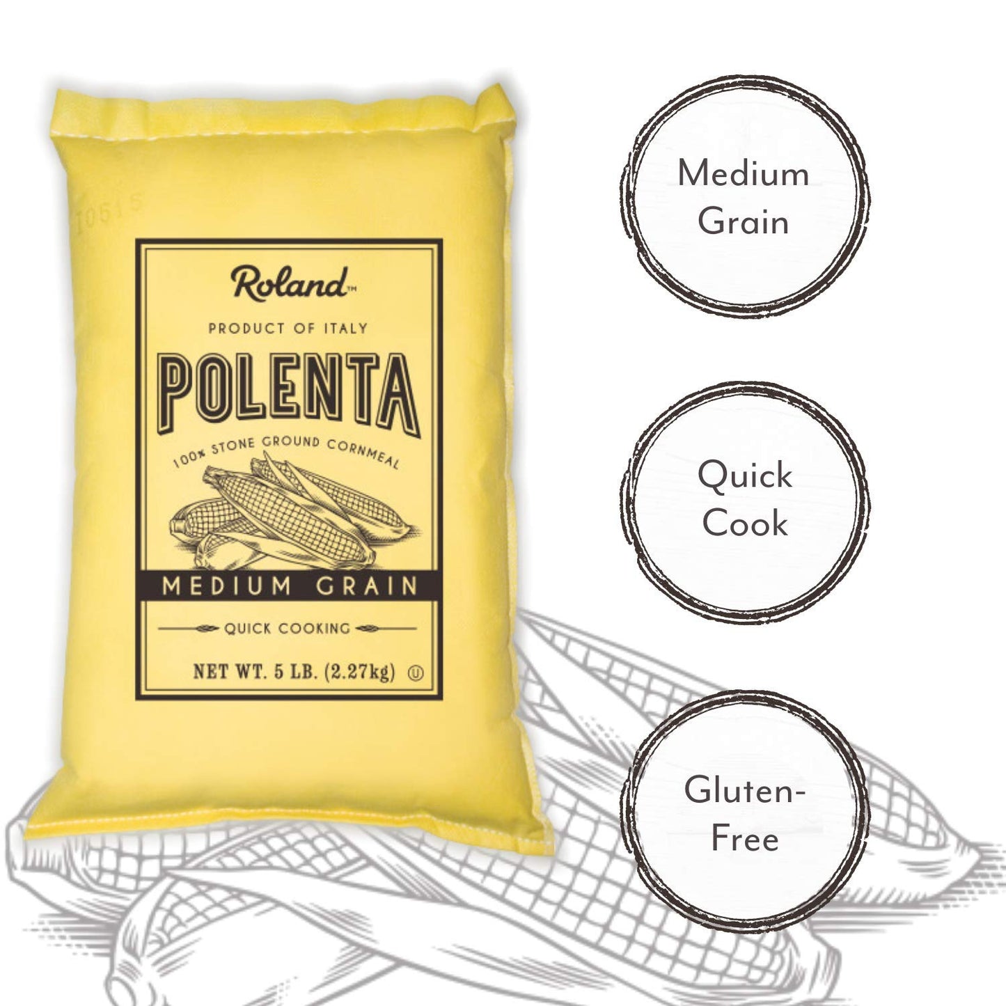 Roland Polenta, Medium Grain, 5 Pound