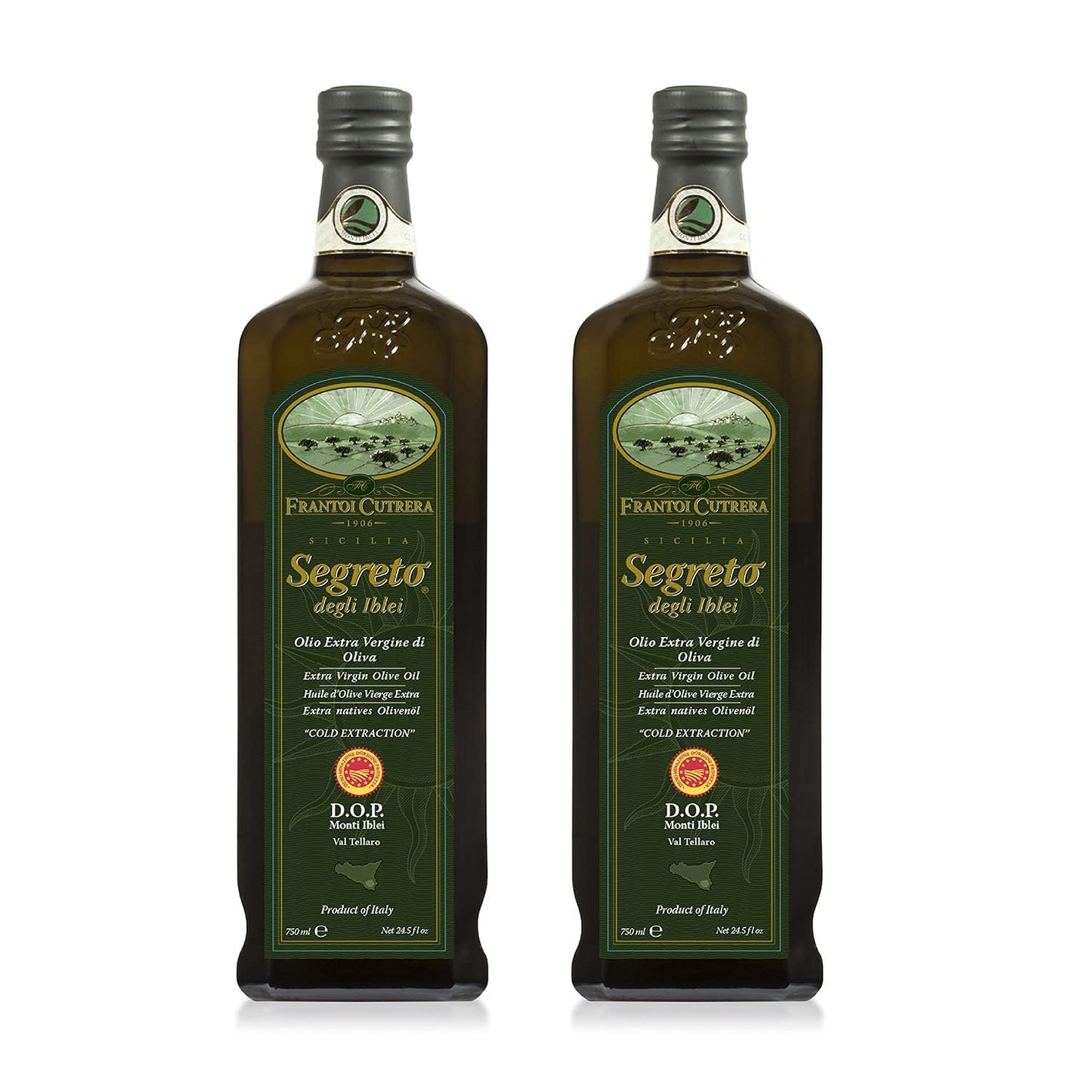 Frantoi Cutrera - Segreto Degli Iblei - Extra Virgin Olive Oil - Sicilian D.O.P Certified Italian, Pure 2022/23 Early Harvest Fi