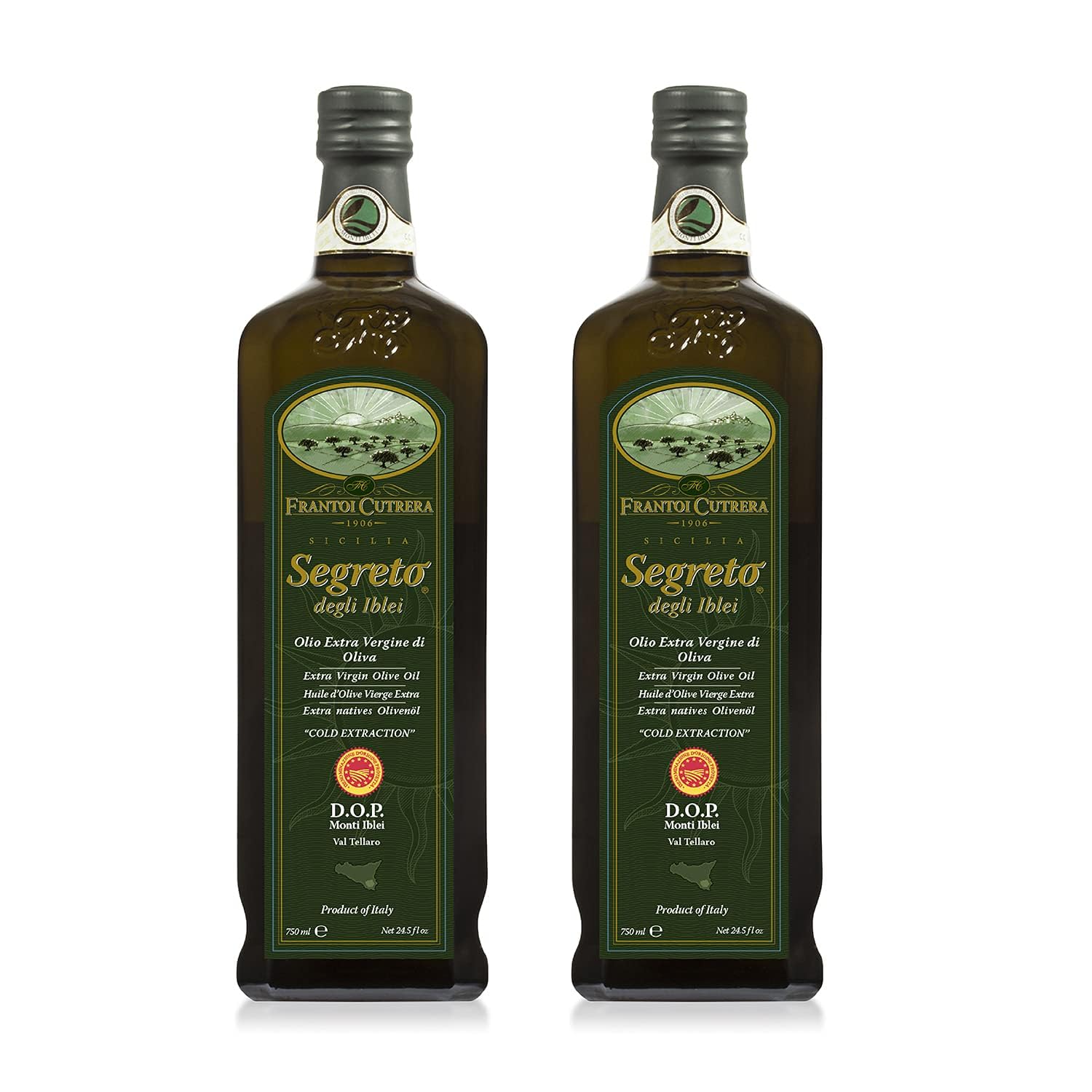 Frantoi Cutrera - Segreto Degli Iblei - Extra Virgin Olive Oil - Sicilian D.O.P Certified Italian, Pure 2022/23 Early Harvest Fi