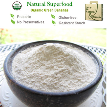 4 LB Organic Green Banana Powder - Superfood Prebiotic Resistant Starch for Smoothies - High Fiber Flour Alternative for Baking