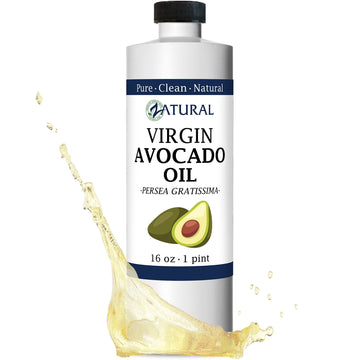 Zatural Organically Grown Avocado Oil 100% Pure Cold Pressed Natural Oil For High Temp Cooking (16Oz)