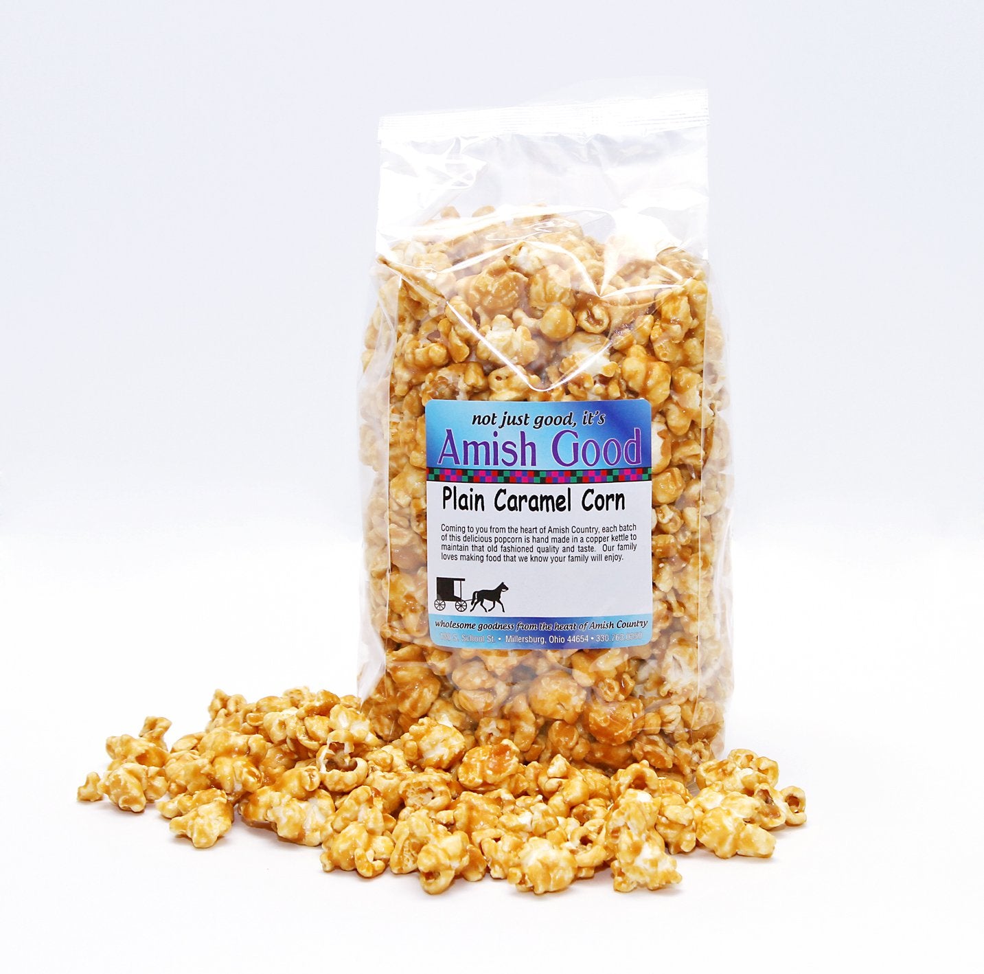 Amish Good Premium Caramel Popcorn Real Butter And Coconut Oil In Large 16 Ounce Bag