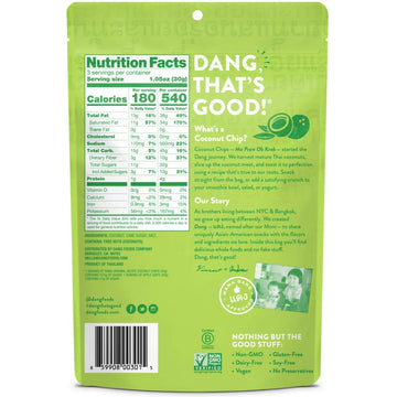 Dang Toasted Coconut Chips | Original | 12 Pack | Vegan, Gluten Free, Non Gmo, Healthy Snacks Made With Whole Foods | 3.17 Oz Re