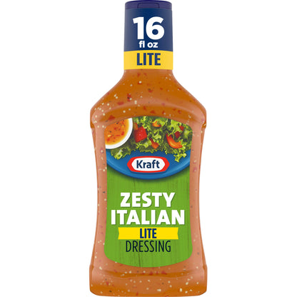 Kraft Zesty Italian Lite Salad Dressing (16 fl oz Bottles, Pack of 6)