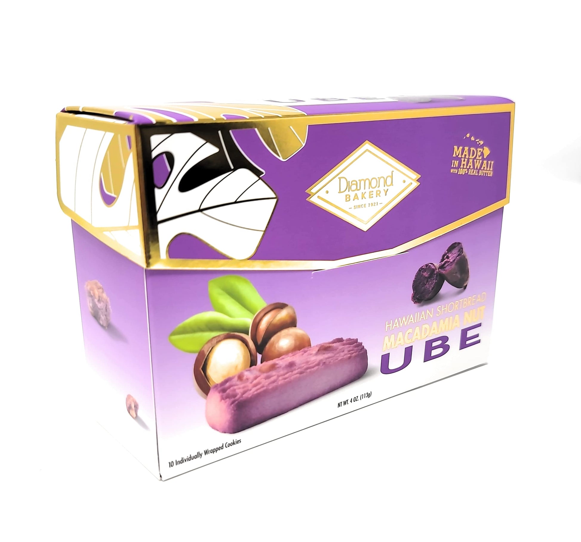 Diamond Bakery - Macadamia Nut Hawaiian Shortbread Cookies 4 Oz (Ube)