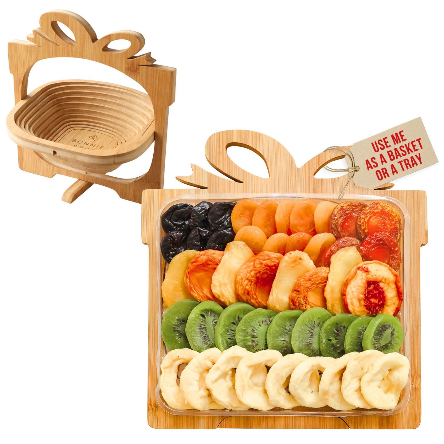 Dried Fruit Birthday Gift Box, Gift Basket Assortment | Apple, Mango, Apricot And More | Great For Snacks, Healthy Gifts, Parties, Corporate, Sympathy, Holidays, Men, Women, Families | Bonnie And Pop
