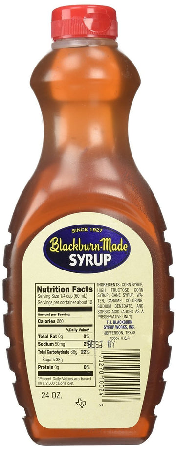 Blackburn-Made Syrup 24oz Bottle (Pack of 3) (Choose Flavor Below) (Old Fashioned Pancake & Waffle Syrup - No High Fructose Corn