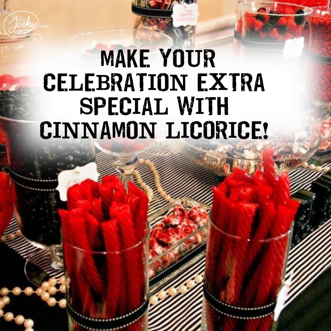 Cinnamon Licorice Twists Pack of 3 - Spicy Fat-Free Old Fashioned Gourmet Red Hots Cinnamon Candy in Bulk - Soft & Chewy Texture