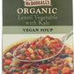 Dr. McDougall's Right Foods Organic Vegetable Soup, Lentil, 18-Ounce (Pack of 6)