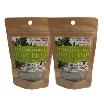 Gwennie on the GO - Seasoning Sachets | Oregano & Basil | Certified Organic | Gluten- Free | Resealable Pouch | Seasoning Mix Pa