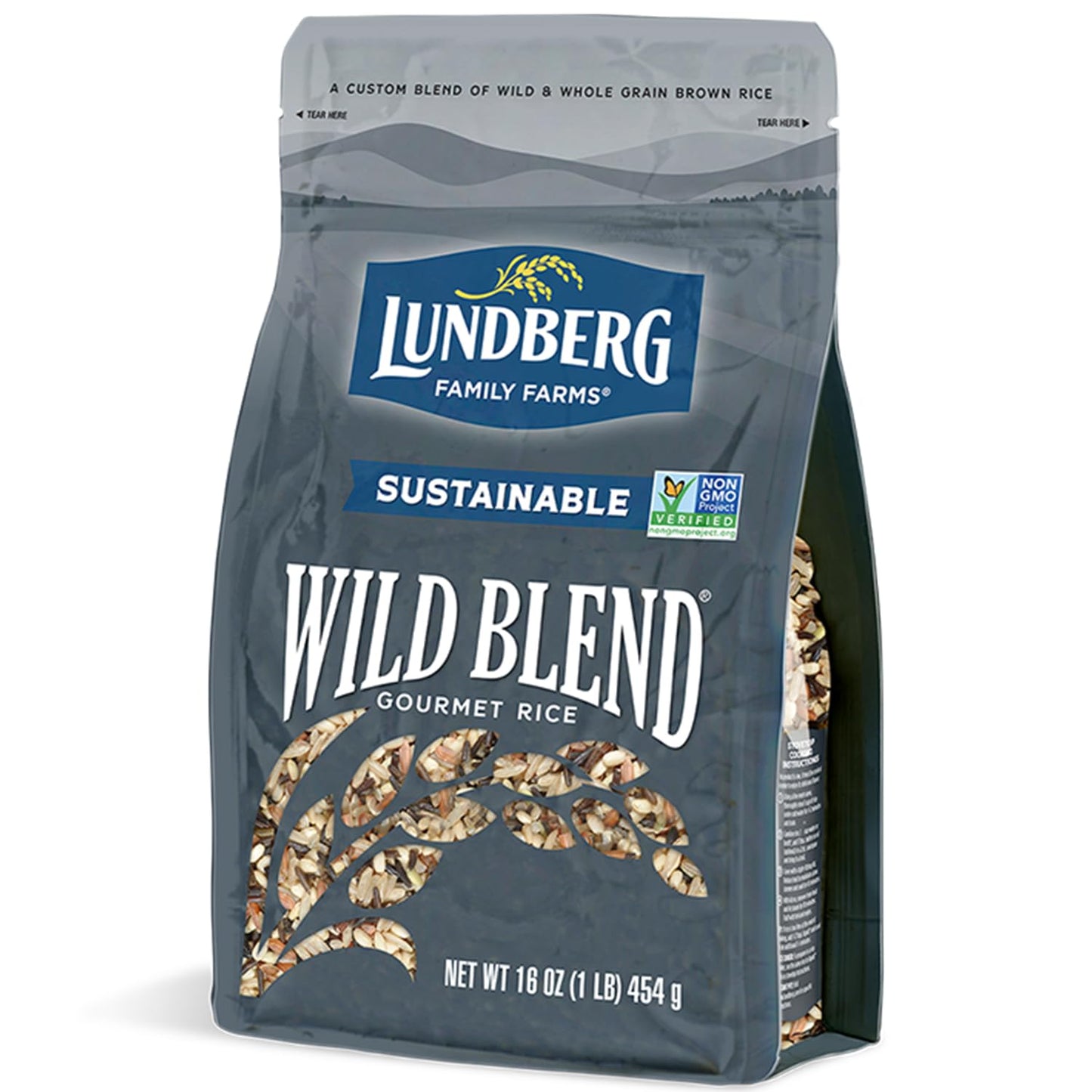 Lundberg Wild Blend Rice - Long-Grain Brown, Sweet Brown, Red & Black Rice, Certified Gluten-Free Whole Grains, 16 Oz