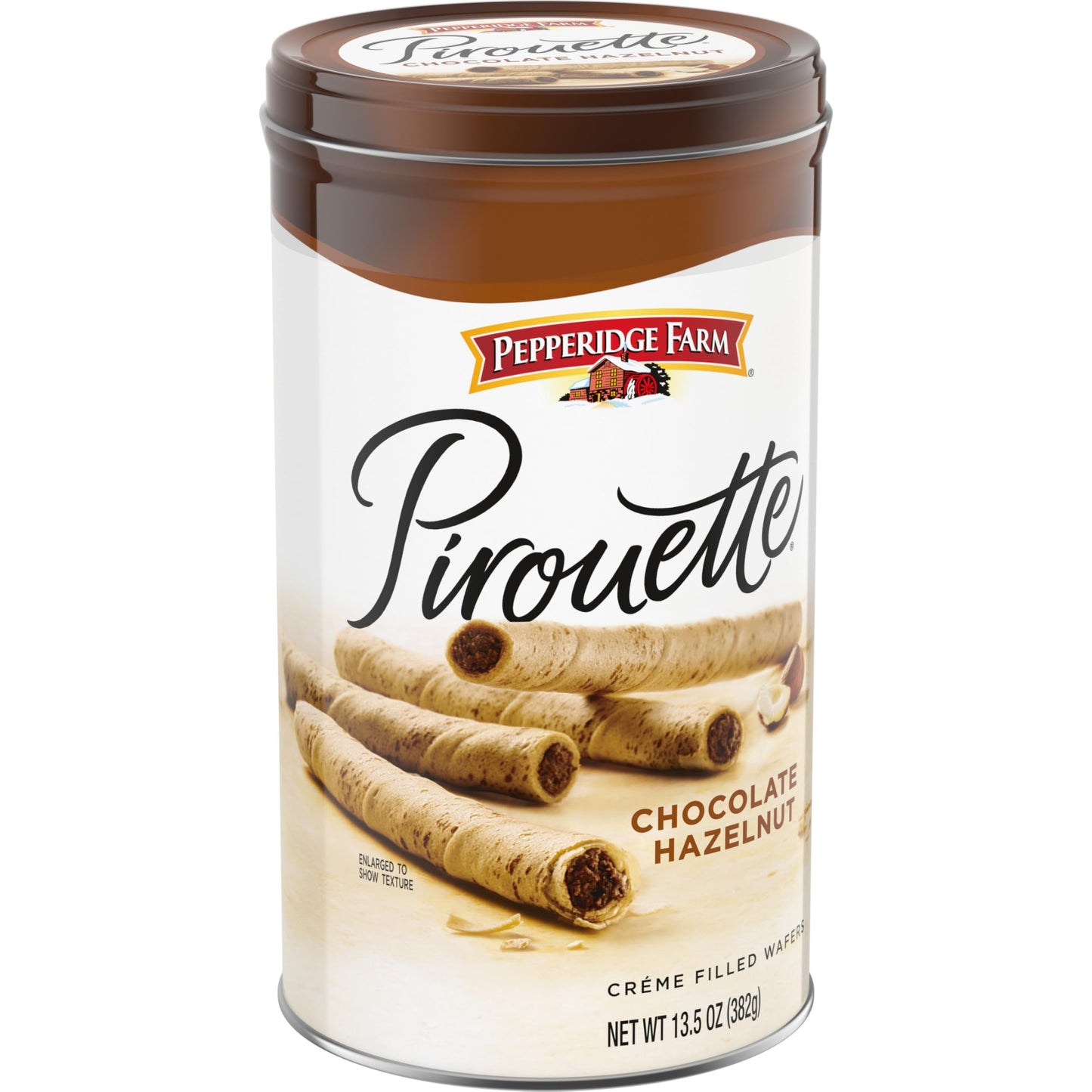 Pepperidge Farm Pirouette Cookies, Chocolate Hazelnut Cr  me Filled Wafers, 13.5 Oz Tin (Pack of 2)