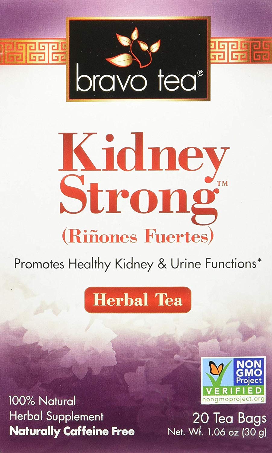 Bravo Tea Kidney Strong Herbal Tea, Caffeine Free, 20 Tea Bags, Pack of 2