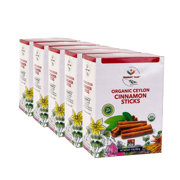 Fragrant Tales Premium Organic Ceylon Cinnamon Sticks - 1 LB (454g) - USDA Certified, Non-GMO, Gluten-Free, Pure Sri Lankan Cinnamon