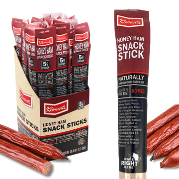 Sweet Honey Ham Meat Sticks 26pc | 100% Ham, High Protein, Low Carb, Keto, Gluten Free, No MSG, Healthy Snack Stick | Individual