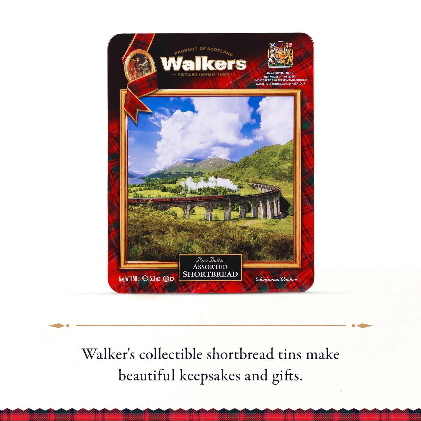 Walkers Glenfinnan Viaduct Shortbread Cookie Tin - Authentic Shortbread Cookies From Scotland, 14Pcs, 5.3Oz