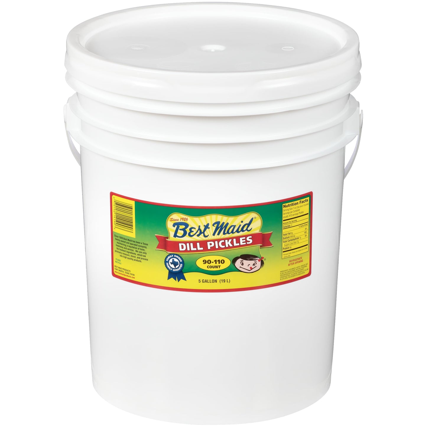 Best Maid Dill Pickle 5 Gallons | Foodservice Bulk | Concession Stand Items | Gourmet | American Grown & Made | Take Home a Tast