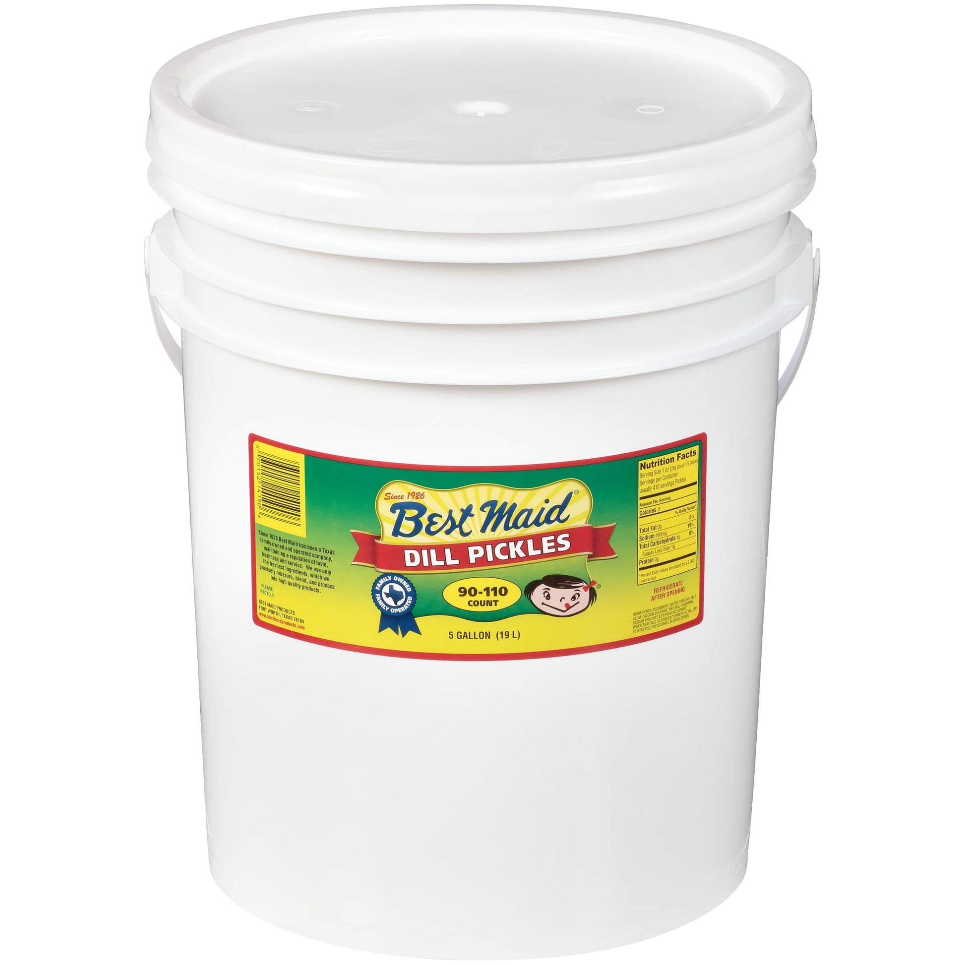 Best Maid Dill Pickle 5 Gallons | Foodservice Bulk | Concession Stand Items | Gourmet | American Grown & Made | Take Home a Tast