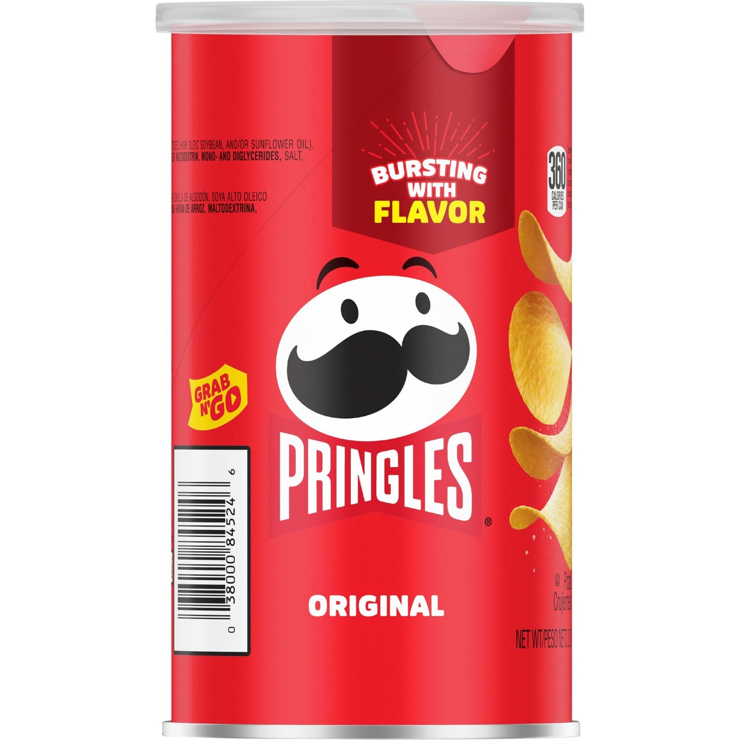 Pringles Potato Crisps Chips, Lunch Snacks, Office and Kids Snacks, Grab N Go, Original (12 Cans)
