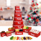 Merry Christmas And Happy New Year 6 Tier Indulgence Gift Basket Tower With Dried Fruits & Nuts - Gourmet Food Present For Men &