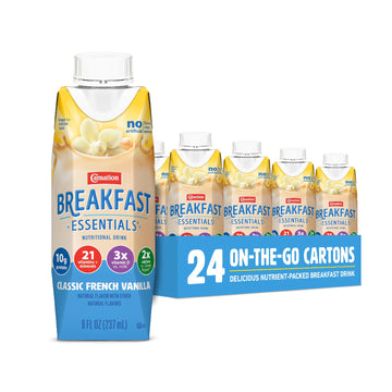 Carnation Breakfast Essentials Ready-to-Drink Classic French Vanilla 8 Fl Oz Carton Pack of 24