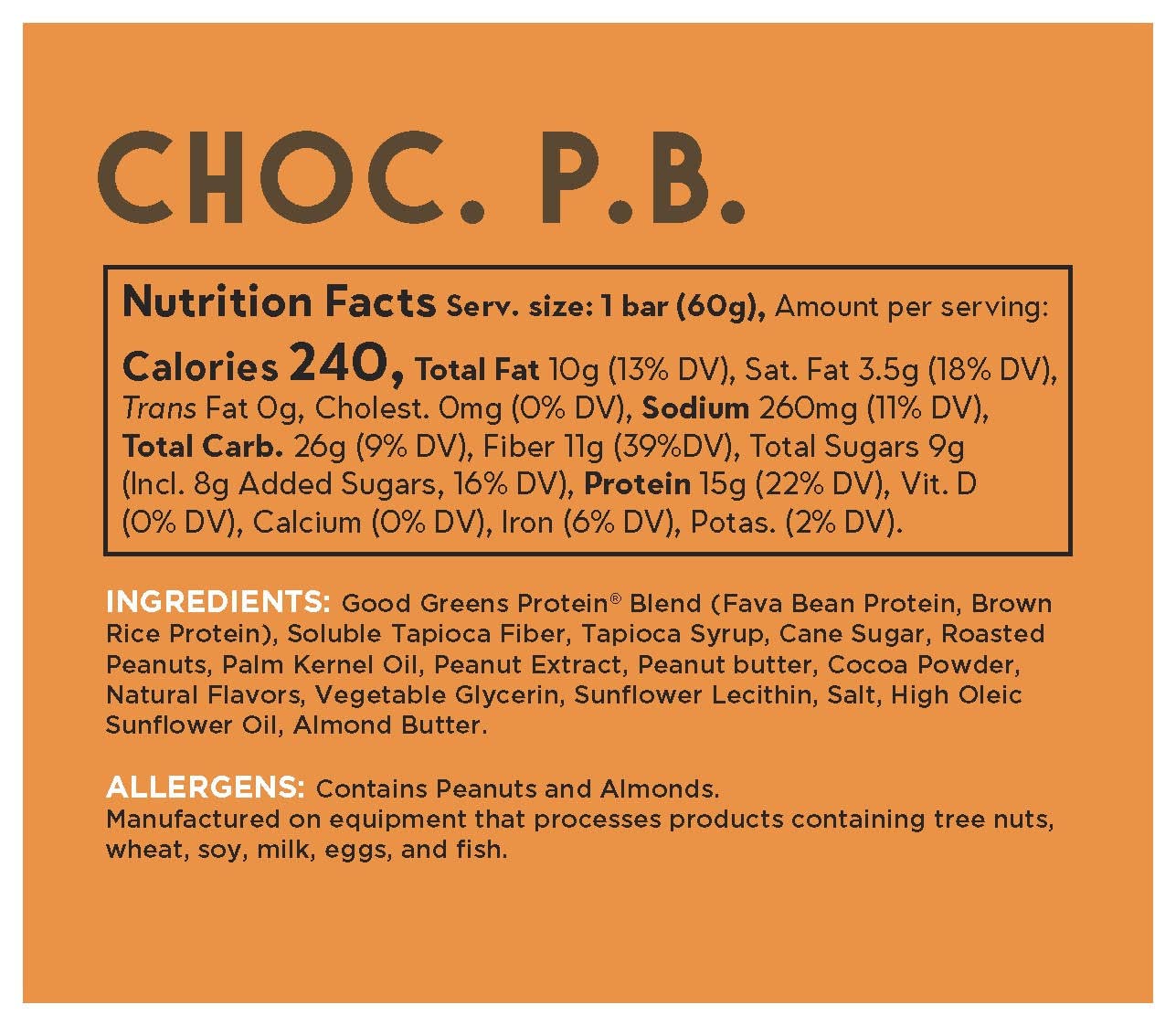 Good! Snacks Chocolate Peanut Butter Vegan Protein Bar, Soy & Gluten Free, Plant Based, Low Sugar, 15G Clean Protein, Natural Healthy Snack, Kosher Friendly, For Athletes & Active Lifestyles, 12 Bars