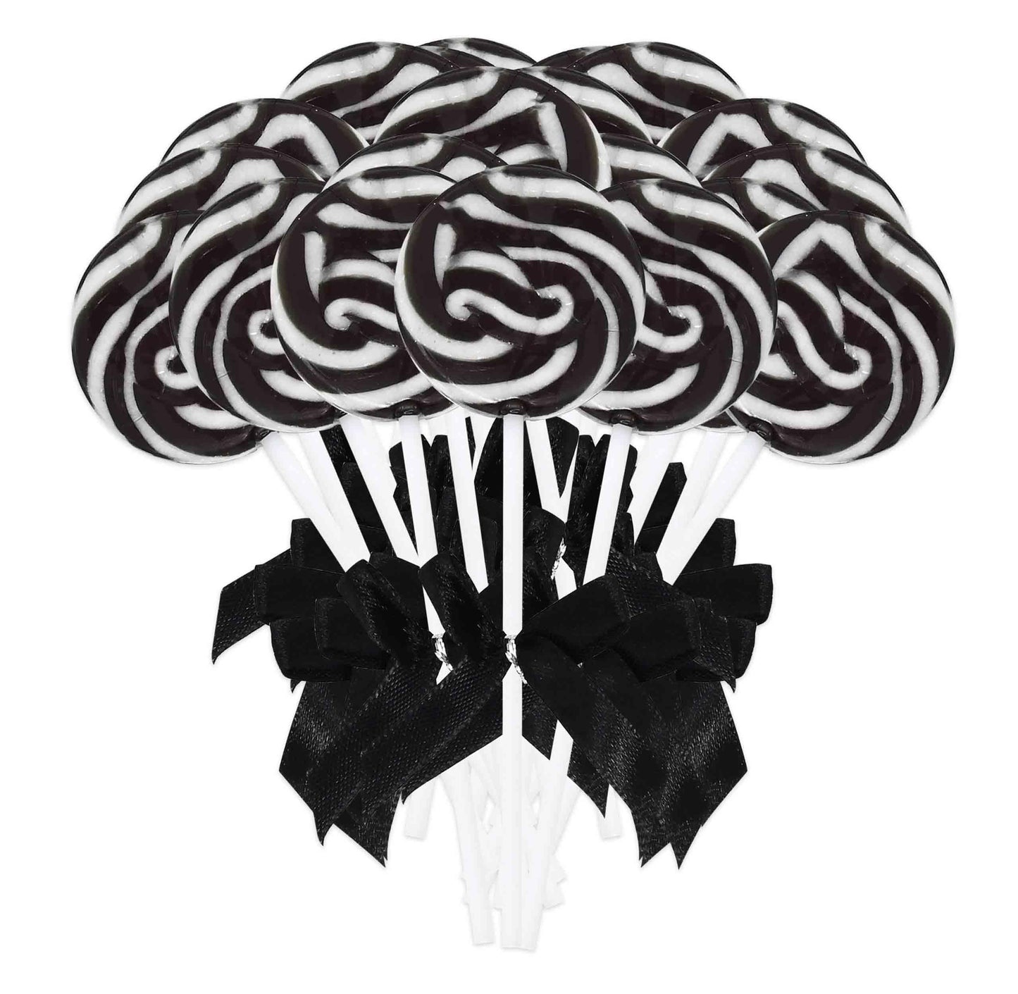 Gift Boutique 24 Black And White Swirl Lollipops – Halloween Candy Suckers For Party Favors, Trick Or Treat, Dessert Table And Holiday Events