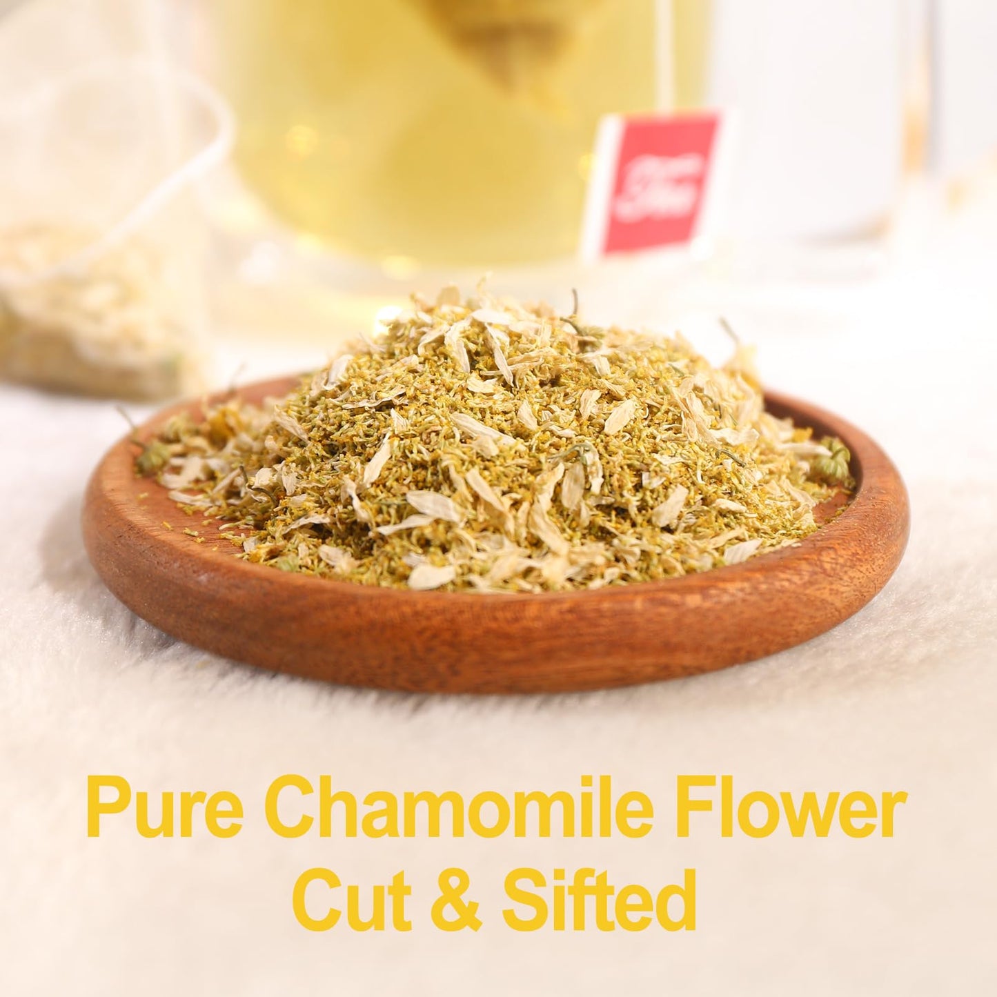 FullChea Chamomile Tea Bags - 50 Count, Caffeine-Free Herbal Tea for Relaxation, Non-GMO, Supports Digestion and Immune System
