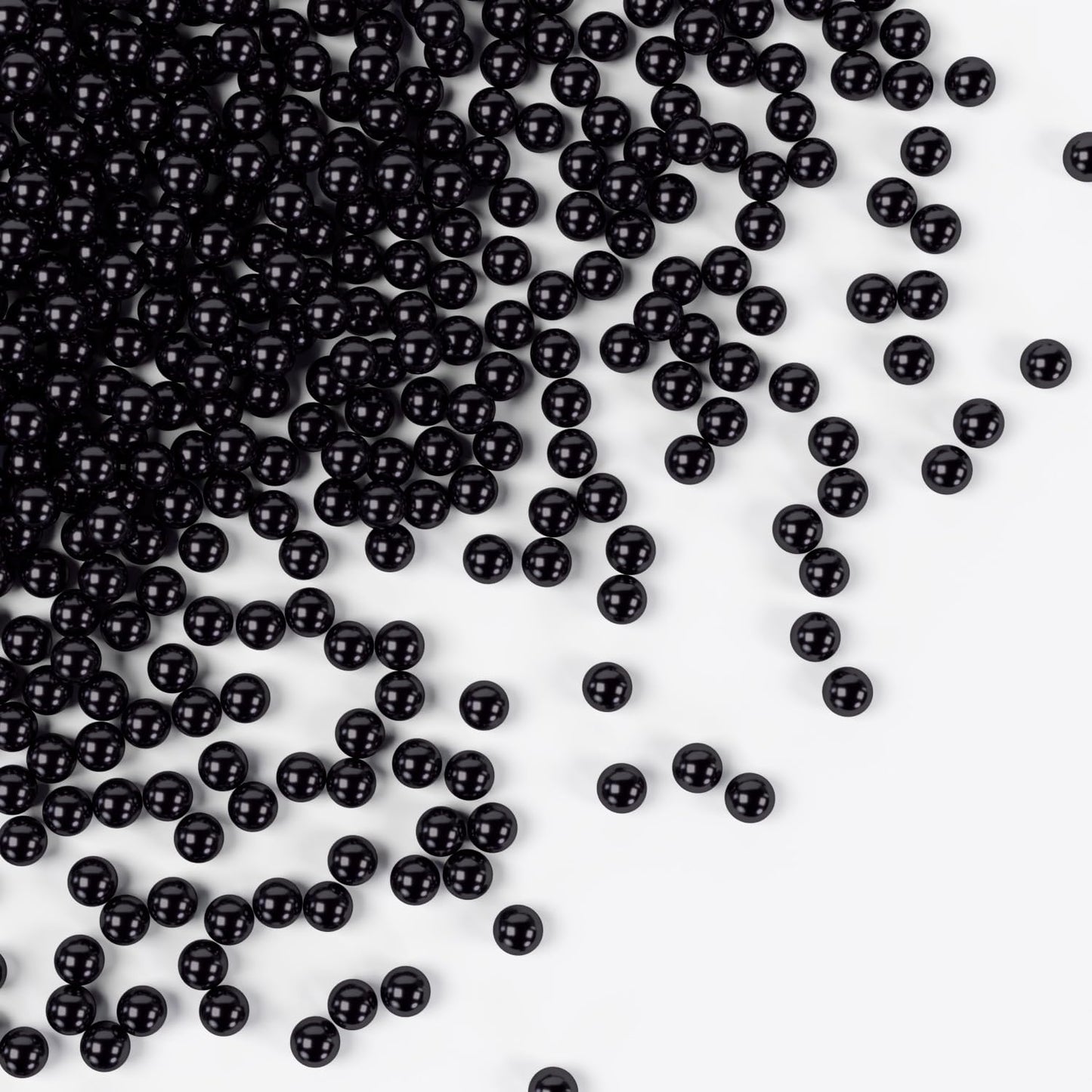 Bayep Edible Pearls for Cake Decorating 7mm Black Sprinkles for Cookies, Baking, Ice Cream, Cupcake Topper Pearl Sprinkles Perfe