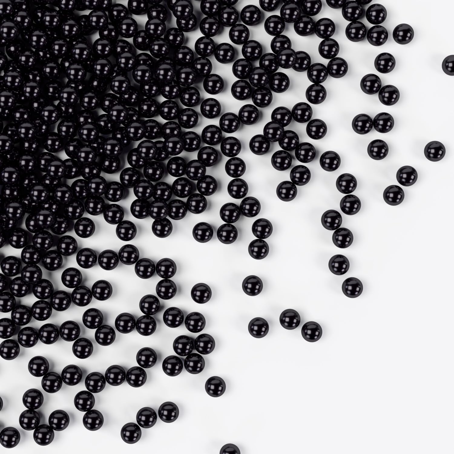 Bayep Edible Pearls for Cake Decorating 7mm Black Sprinkles for Cookies, Baking, Ice Cream, Cupcake Topper Pearl Sprinkles Perfe