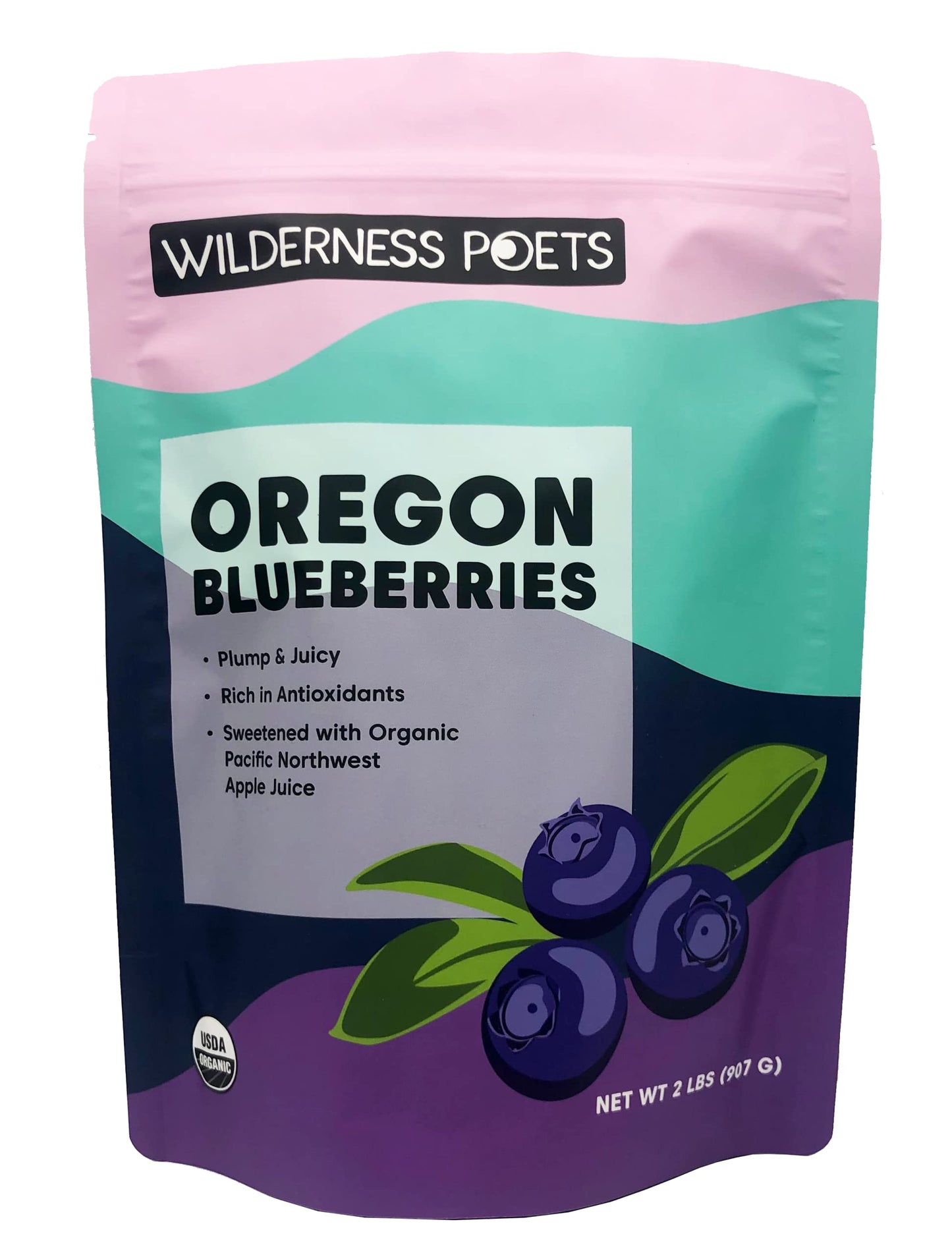 Wilderness Poets, Oregon Blueberries (Sweetened with Apples) - Certified Organic, Whole Dried Fruit (2 Pound - 32 Ounce)