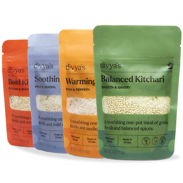 Divya's Kitchari Variety Bundle, One-Pot Ayurvedic Meal with Grains, Lentils, & Spices, Healthy & Nourishing Plant-Based Meal, V