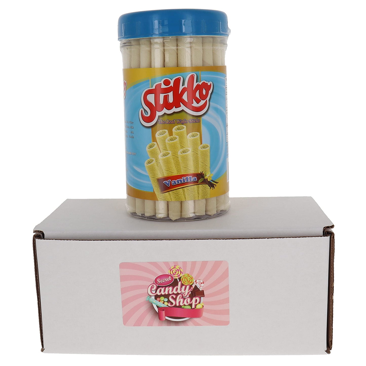 Stikko Wafer Sticks Rolled Wafers In Jar (Vanilla)