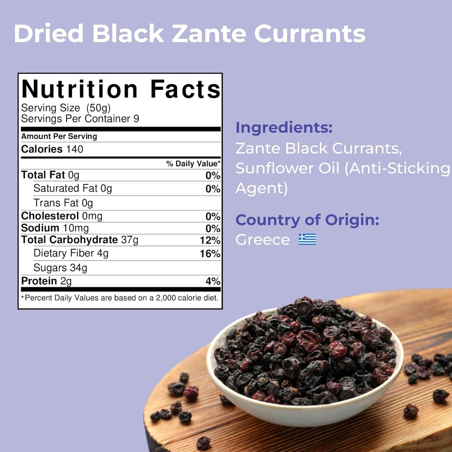 Amrita Zante Black Currant 1 lb | No Added Sugar, Naturally Sweet, Gluten Free Dried Fruit | Packed Fresh in Resealable Bags | D