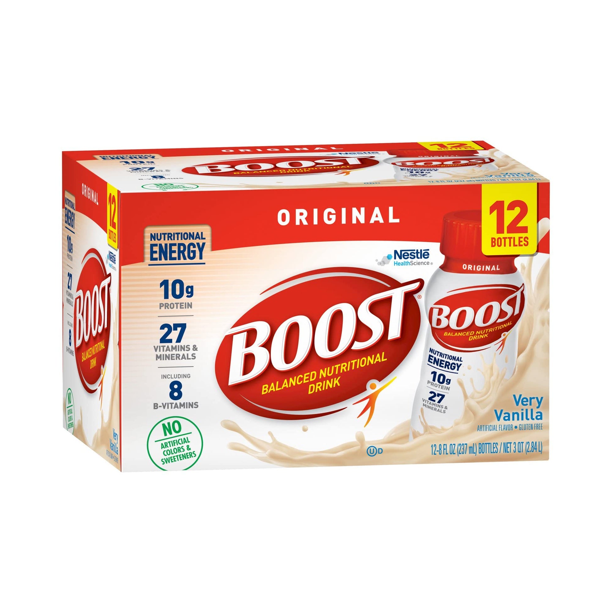 BOOST Original Balanced Nutritional Drink, Very Vanilla, 8 Ounce Bottle (Pack of 12)