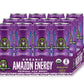 Sambazon Organic Sparkling Amazon Energy Drink, Acai Berry, 12 Fl Oz (Pack of 12), Vegan, Non-GMO, Kosher, Purple