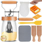 Tanedar Pro Butter Churner Set - 35oz Glass Jar, Anti-Slip Mat, Cheesecloth, Butter Mold & 2 Paddles - DIY Kitchen Gift